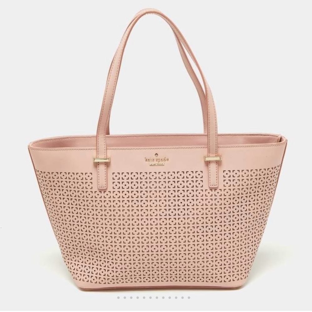 KATE SPADE NEW YORK CEDAR STREET PERFORATED HARMONY BAG IN PINK BONNET